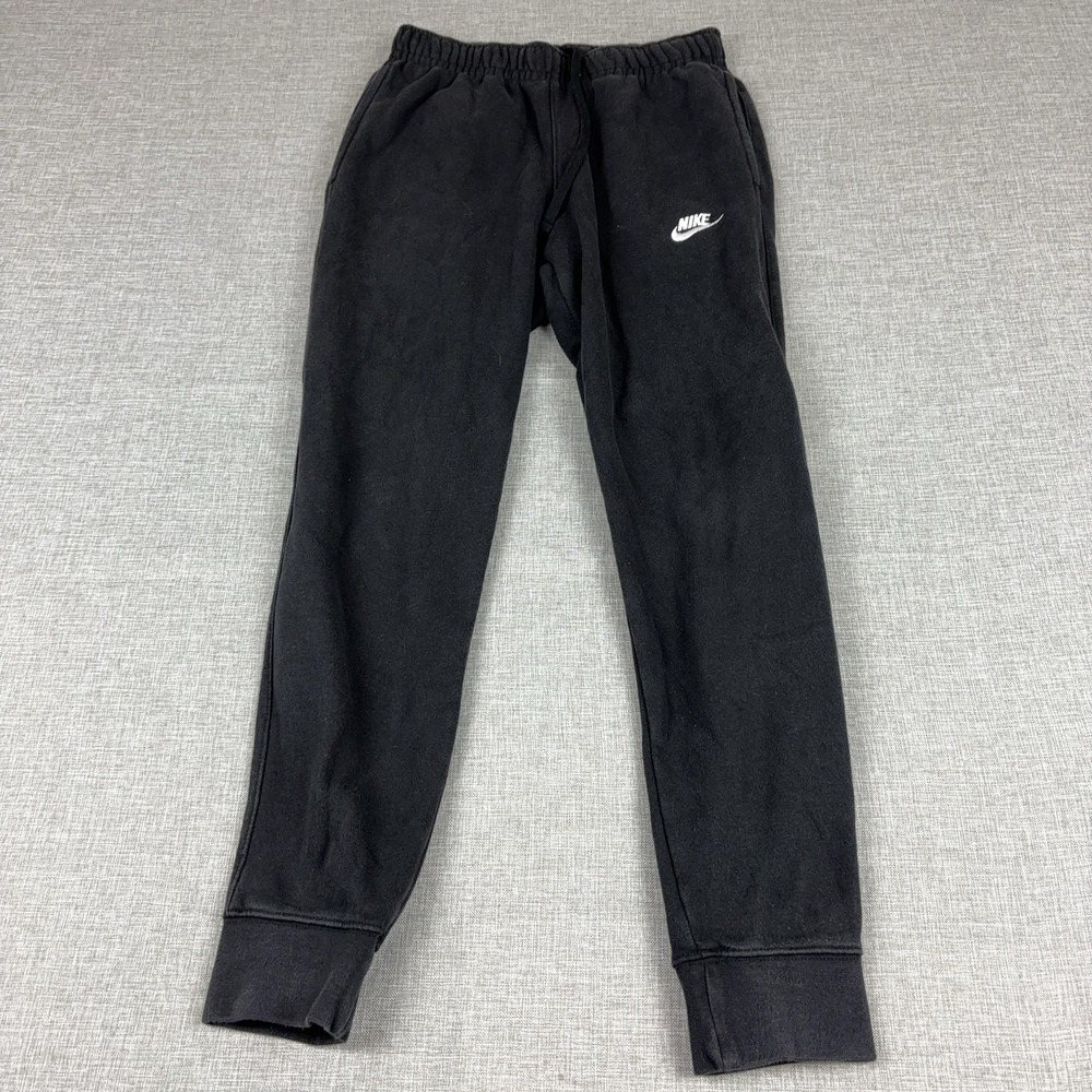 Nike Pants Mens Small Black Fleece Joggers Sweatpants Elastic Waist Pockets